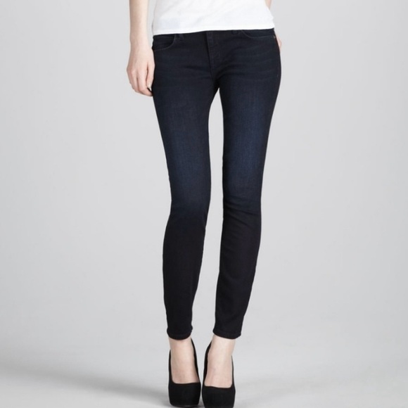 Current/Elliott Denim - Current/Elliott Navy Blue Dark Wash Cropped Ankle Skinny Jeans Size 28
